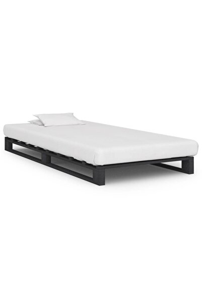 Concept Σκελετός κρεβατιού από παλέτες, γκρι, 90 x 200 cm, μασίφ ξύλο πεύκου