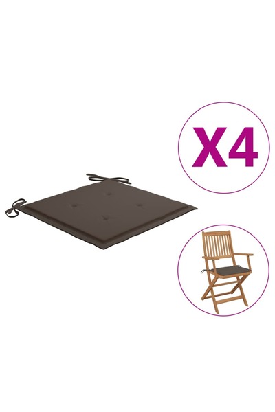 Concept Μαξιλάρια καρέκλας κήπου, 4 τεμ., μπεζ γκρι, 40x40x3 εκ.