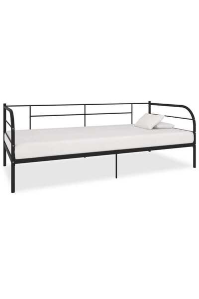 Concept Σκελετός κρεβατιού ημέρας, μαύρος, 90 x 200 εκ., μεταλλικός
