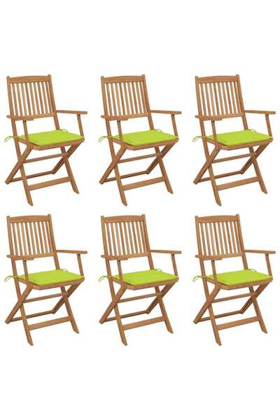 Concept Πτυσσόμενες καρέκλες κήπου, με μαξιλάρια, 6 τεμ., από μασίφ ξύλο ακακίας