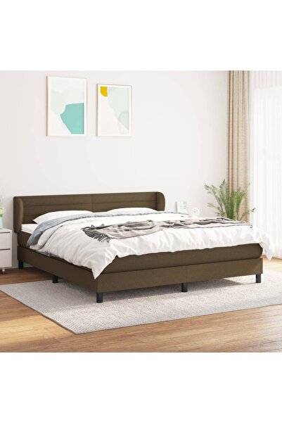 Concept Pat box spring cu saltea, maro închis, 160x200 cm, textil