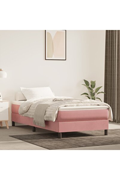 Concept Cadru de pat box spring, roz, 80x200 cm, catifea