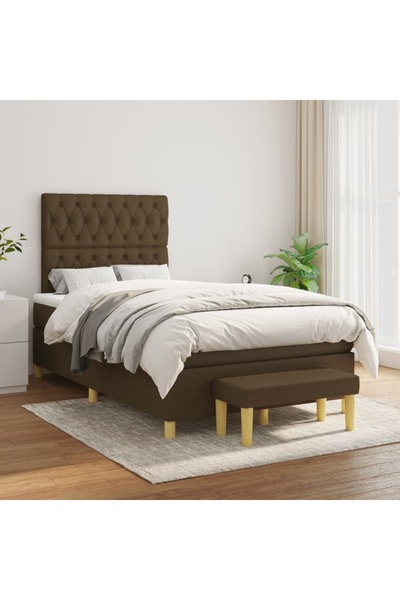 Concept Pat box spring cu saltea, maro închis, 120x200 cm, textil