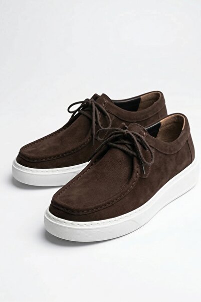 LUSIVE 100% Genuine Nubuck & Leather Brown Ultra Lightweight Casual Men's Sho...