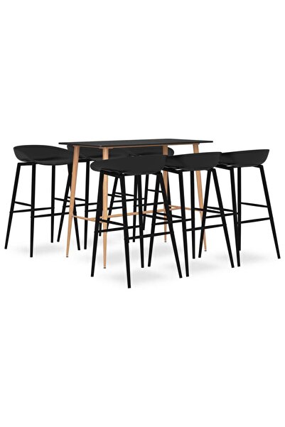 Concept Σετ επίπλων μπαρ, 7 τεμάχια, μαύρο