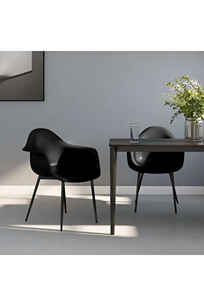 Concept Καρέκλες τραπεζαρίας, 2 τεμ., μαύρες, PP