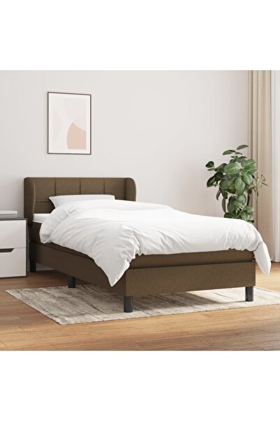 Concept Pat box spring cu saltea, maro închis, 80x200 cm, textil