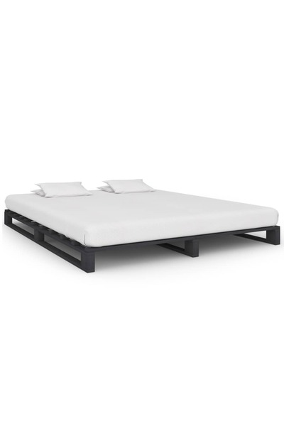 Concept Σκελετός κρεβατιού από παλέτες, γκρι, 160 x 200 cm, μασίφ ξύλο πεύκου