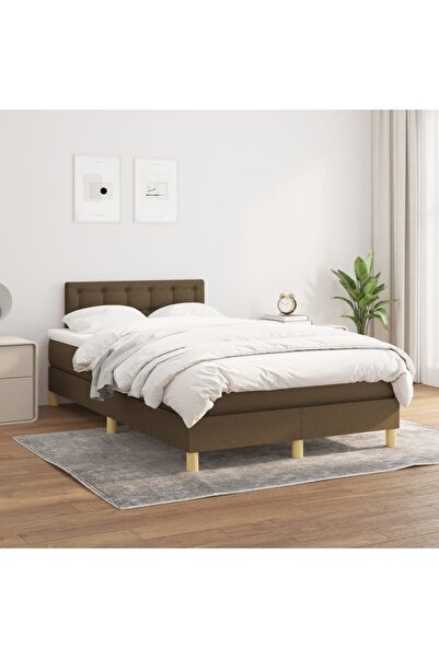 Concept Pat box spring cu saltea, maro închis, 120x200 cm, textil