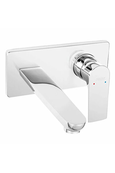 FERRO Baterie lavoar incastrata crom cu pipa 18 cm Square