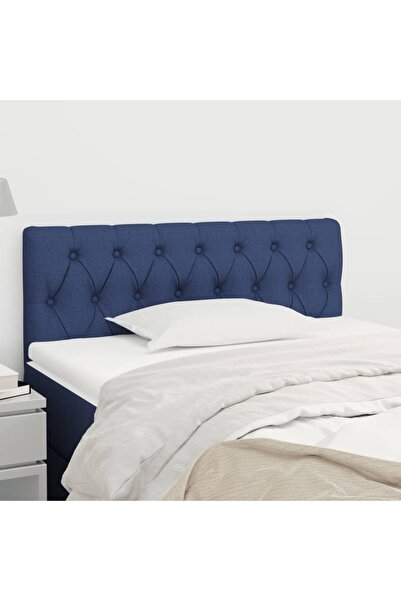 Concept Tăblie de pat, albastru, 90x7x78/88 cm, textil