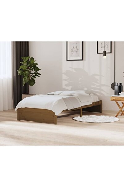 Concept Σκελετός κρεβατιού, μελί καφέ, 90x200 εκ., μασίφ ξύλο πεύκου