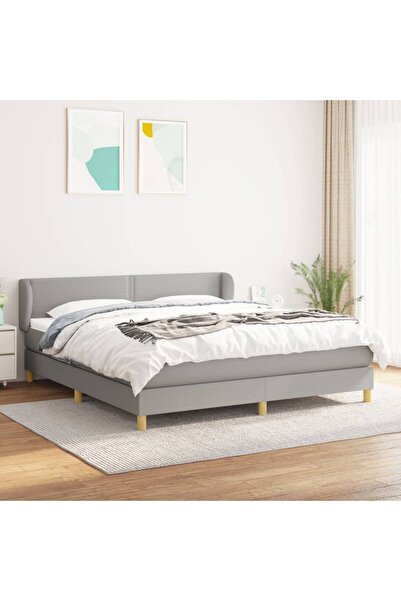 Concept Pat continental, gri deschis, 180x200 cm, material textil