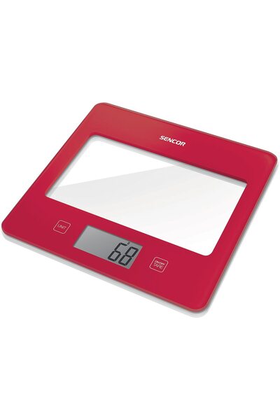 Sencor Kitchen Scale, Sencor, LCD Display, Auto On/Off, Red