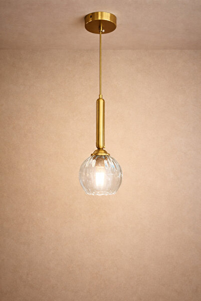 MINIMAL ETICARET VE BILGI TEKNOLOJILERI Golden Bal Golden ONE Sarkıt Cam Avize