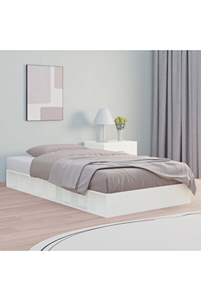 Concept Σκελετός κρεβατιού, λευκό, 90x200 cm, μασίφ ξύλο