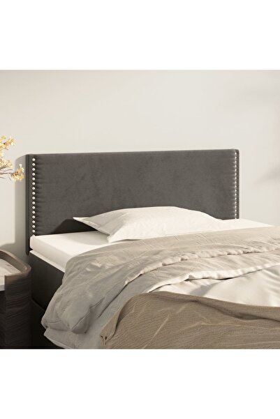 Concept Tăblie de pat, gri închis, 90x5x78/88 cm, catifea