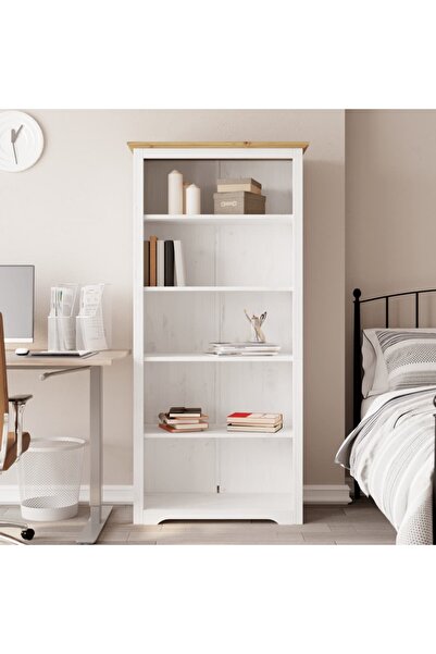 Concept Βιβλιοθήκη BODO, καφέ, 80x38x180 cm, μασίφ ξύλο πεύκου, 5 ράφια