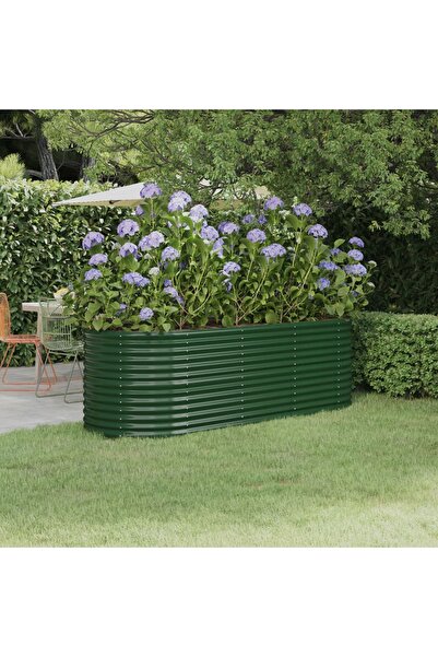 Concept Jardinieră grădină verde 224x80x68 cm oțel vopsit electrostatic