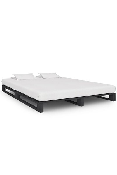 Concept Σκελετός κρεβατιού από παλέτες, 140 x 200 cm, γκρι, μασίφ ξύλο πεύκου
