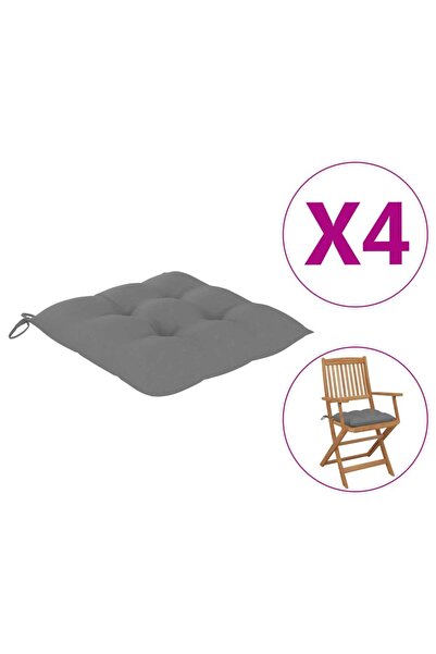 Concept Μαξιλάρια καρέκλας, 4 τεμ., γκρι, 40 x 40 x 7 cm, ύφασμα
