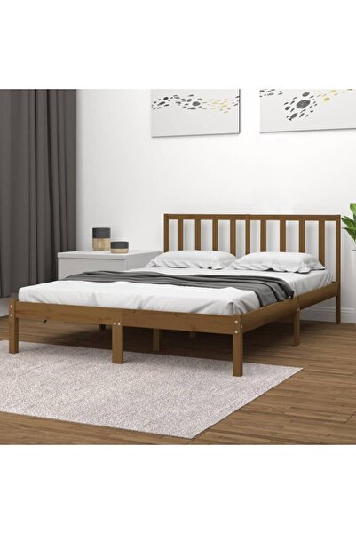 Concept Cadru de pat, maro miere, 200x200 cm, lemn masiv de pin