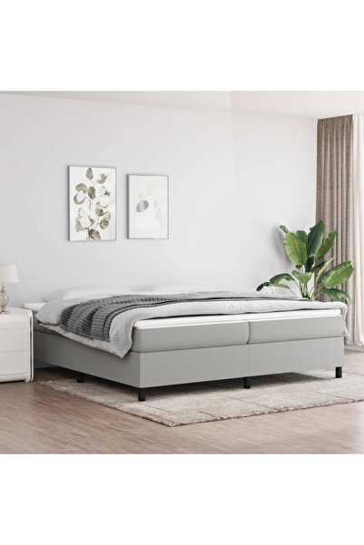 Concept Cadru de pat box spring, gri deschis, 200x200 cm, textil