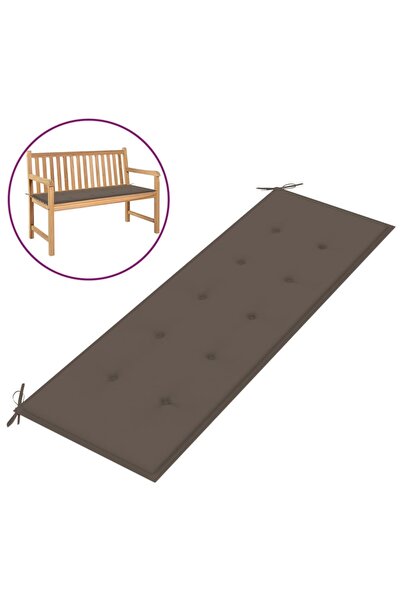 Concept Възглавница за градинска пейка, бежово сиво, 150 x 50 x 3 см