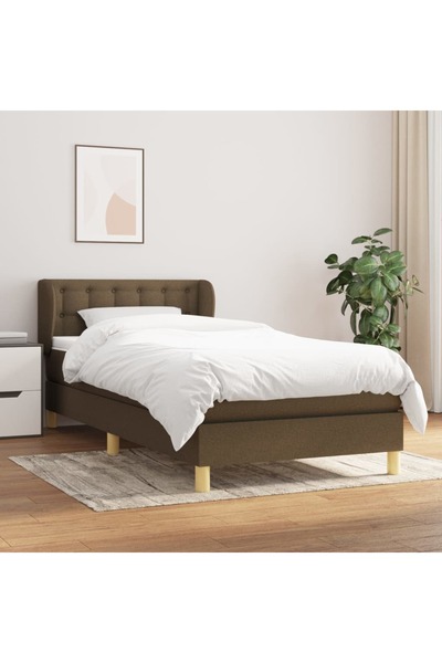 Concept Pat box spring cu saltea, maro închis, 90x200 cm, textil