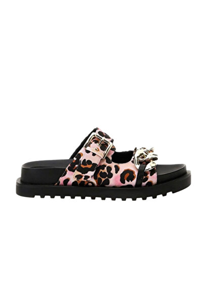 Guess Fatema Women's Slide Sandals Pink Leopard Print Thick Sole Size 41 EU