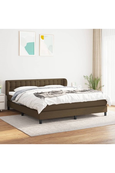 Concept Pat box spring cu saltea, maro închis, 160x200 cm, textil