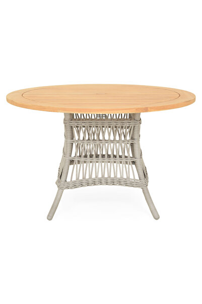 Maison Mex Round garden/terrace dining table MACKINAC H.75 D.122 grey/natural