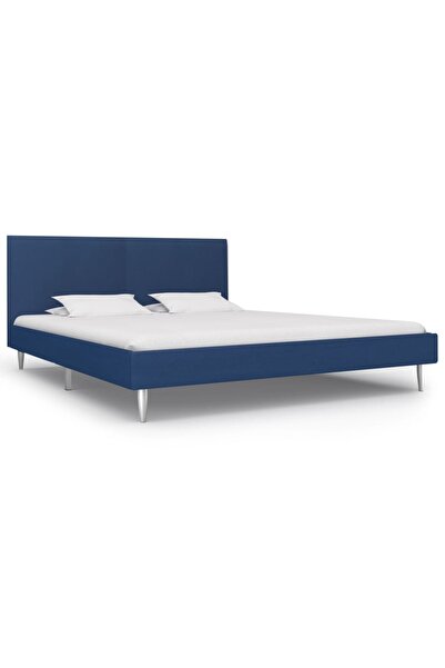 Concept Cadru de pat, albastru, 180 x 200 cm, material textil