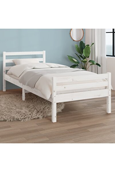 Concept Σκελετός κρεβατιού, λευκό, 100x200 cm, μασίφ ξύλο πεύκου