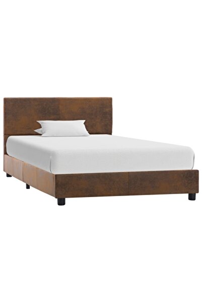 Concept Σκελετός κρεβατιού, καφέ, 100x200 εκ., οικολογικό Σουέτ