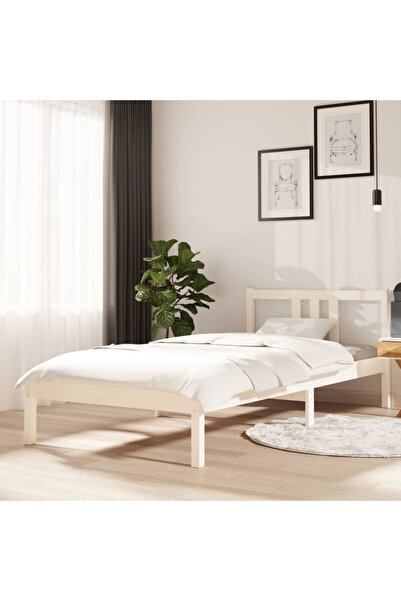 Concept Σκελετός κρεβατιού, λευκό, 90x200 cm, μασίφ ξύλο πεύκου