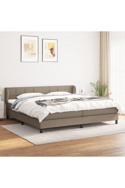 Concept Pat box spring cu saltea, gri taupe, 200x200 cm, textil