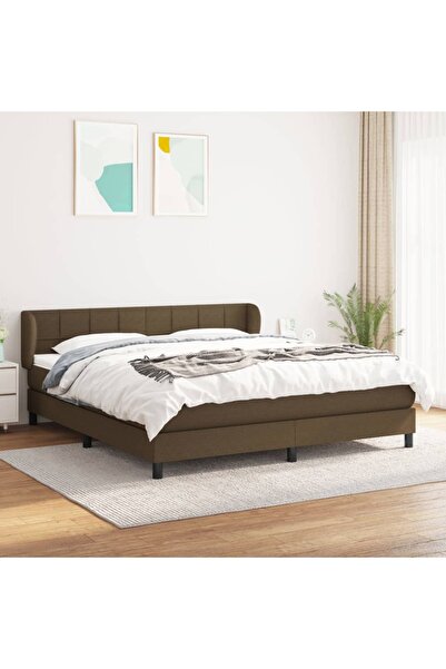 Concept Pat box spring cu saltea, maro închis, 160x200 cm, textil