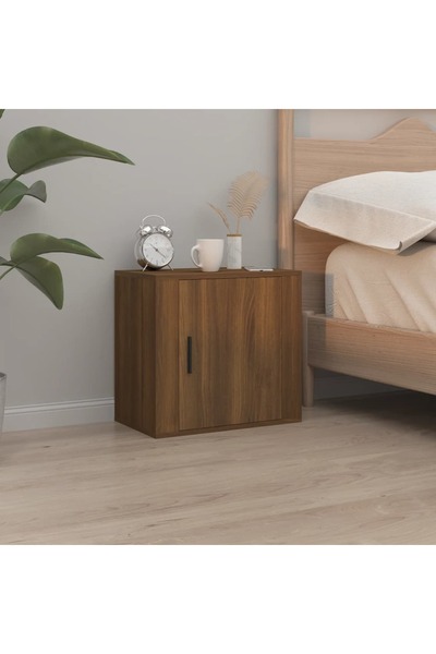 Concept Επιτοίχιο κομοδίνο, καφέ δρυς, 50x30x47 εκ.