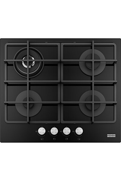Franke Plită pe gaz Smart FHSM 604 3G DC BK C Neagră, 4 arzătoare, sticlă, gr...