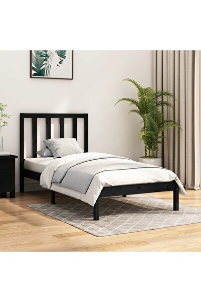 Concept Σκελετός κρεβατιού, μαύρο, 100x200 cm, μασίφ ξύλο πεύκου