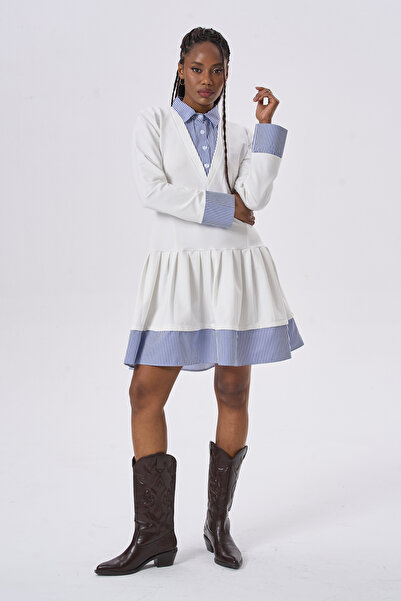 HANIQA Modern Style Comfortable Casual Pleated Dress