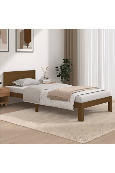 Concept Σκελετός κρεβατιού, μελί καφέ, 90x200 εκ., μασίφ ξύλο πεύκου