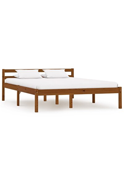 Concept Cadru de pat, maro miere, 140 x 200 cm, lemn masiv de pin