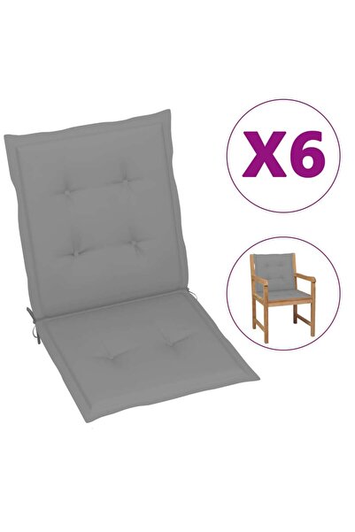Concept Μαξιλάρια καρέκλας κήπου, 6 τεμ., γκρι, 100 x 50 x 3 εκ.
