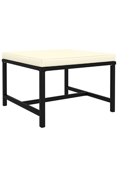 Concept Taburet modular cu pernă, negru, poliratan