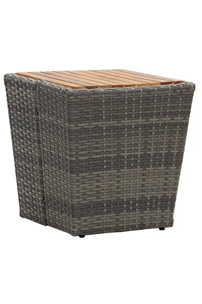 Concept Γκρι τραπεζάκι τσαγιού 41,5x41,5x43 εκ. από πολυρατάν, μασίφ ξύλο ακα...