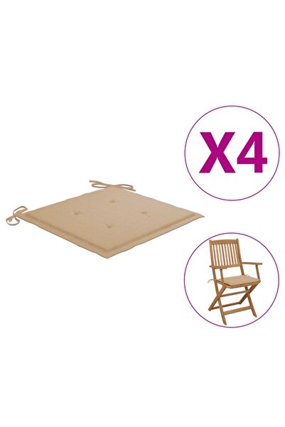 Concept Μαξιλάρια καρέκλας κήπου, 4 τεμ., μπεζ, 40 x 40 x 3 εκ.