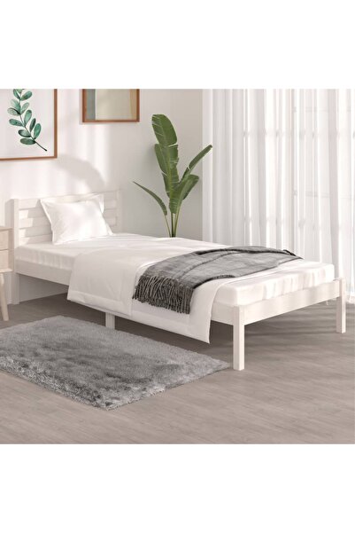 Concept Σκελετός Μονό κρεβατιού 3FT, λευκό, 90x190 cm, μασίφ ξύλο πεύκου