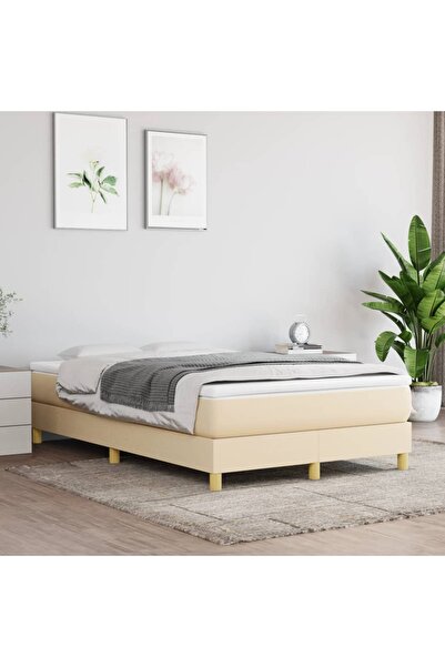 Concept Pat box spring cu saltea, crem, 120x200 cm, textil